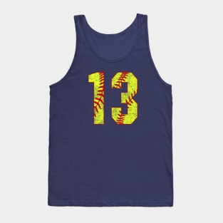 Fastpitch Softball Number 13 #13 Softball Shirt Jersey Uniform Favorite Player Biggest Fan Tank Top